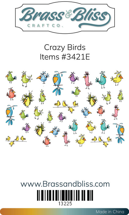 3421E Crazy Birds - Colored Die Cut Pieces