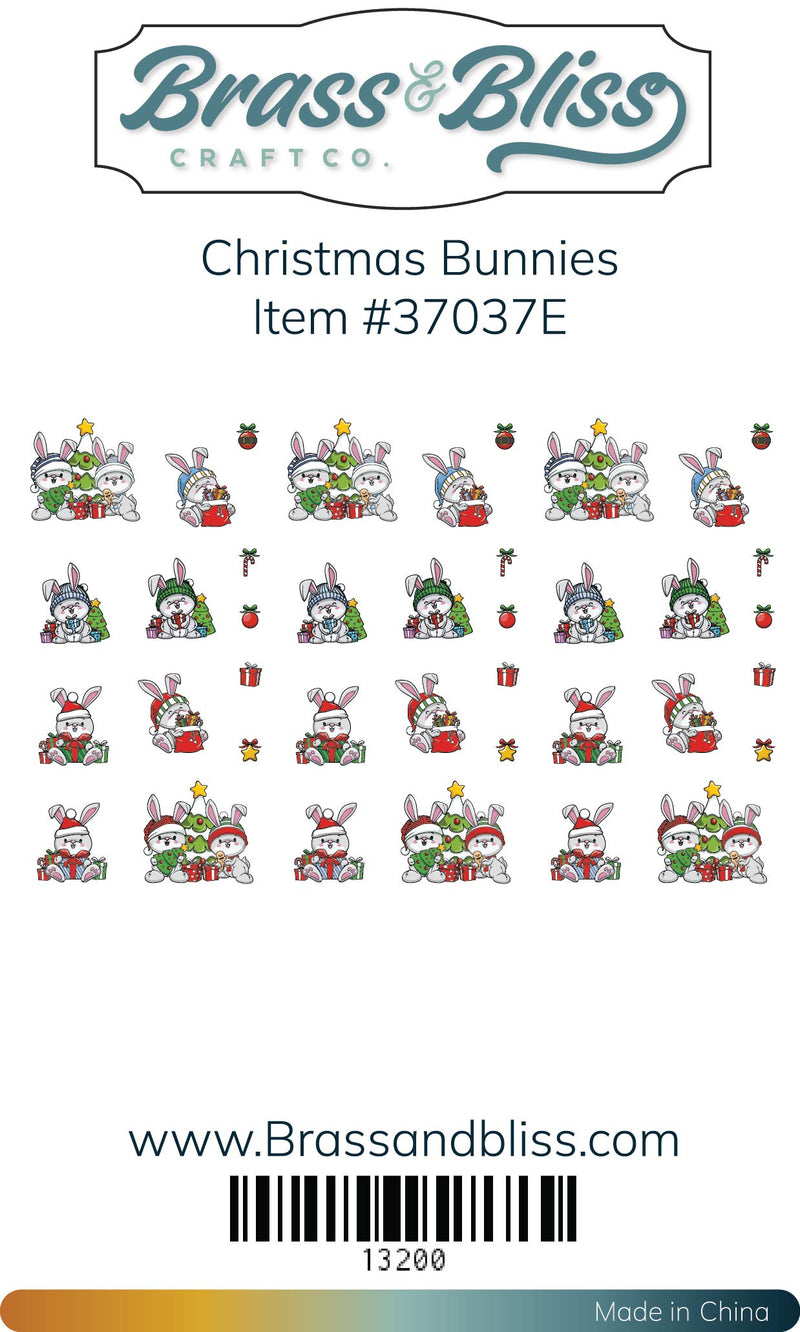 37037E Christmas Bunnies Colored Die Cut Pieces