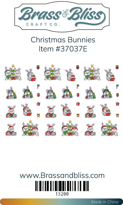 37037E Christmas Bunnies Colored Die Cut Pieces