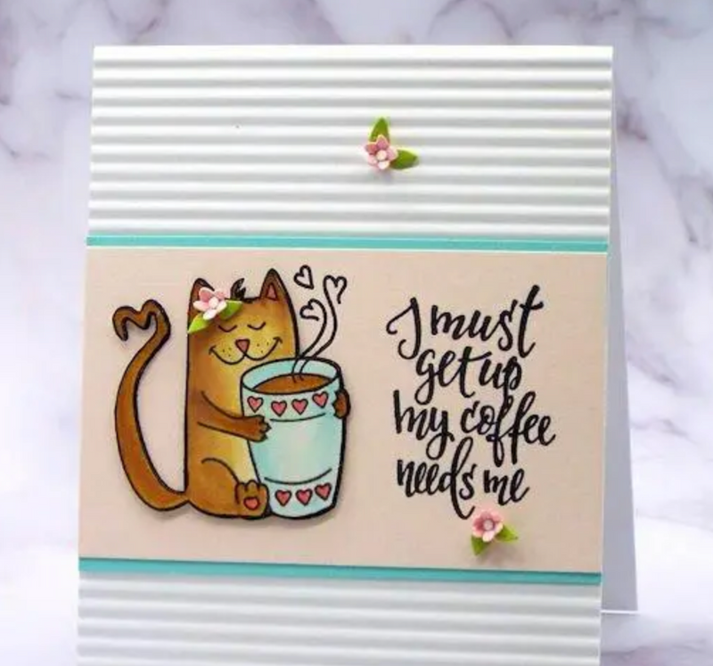 3330 Coffee Cats - 4x8 Stamp Set