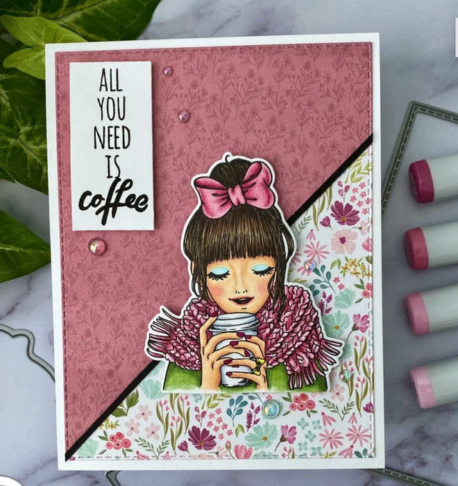 3331 Coffee Girls - 4x8 Stamp Set