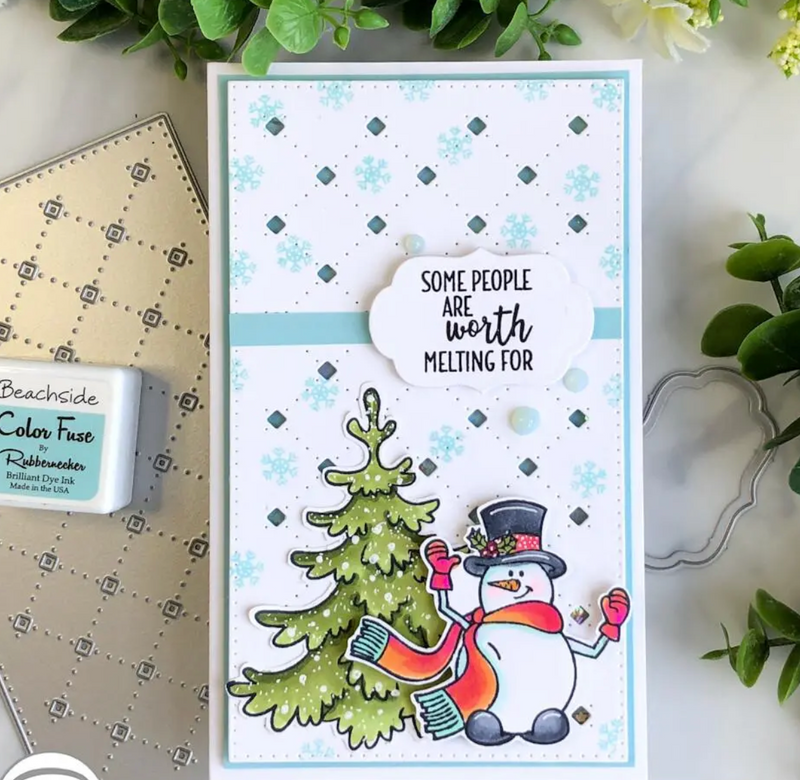 RN 3336 Snowmen with Presents - 4x8 Stamp Set