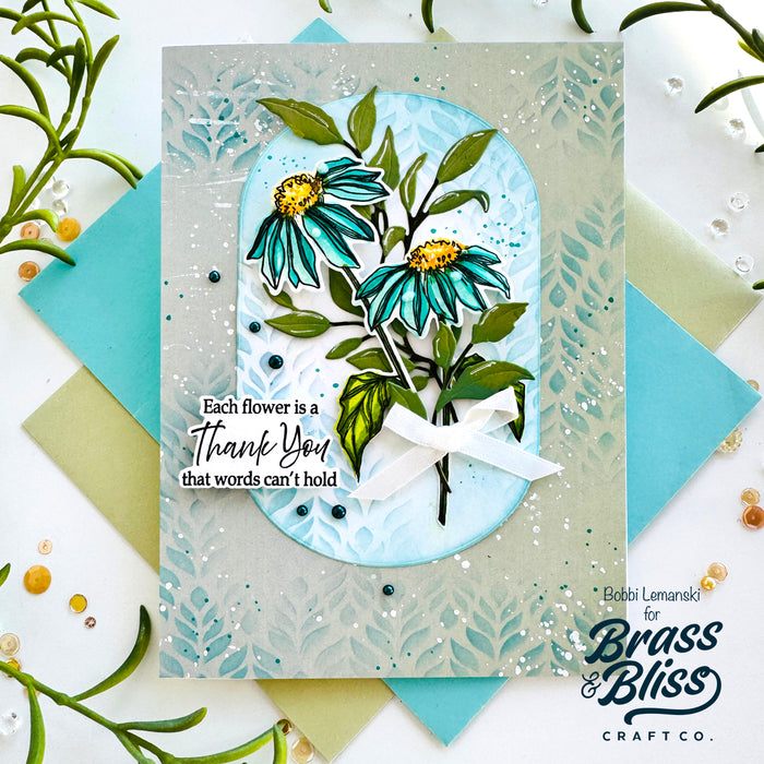 38023 Layered Echinacea - 4x6 Clear Stamp Set