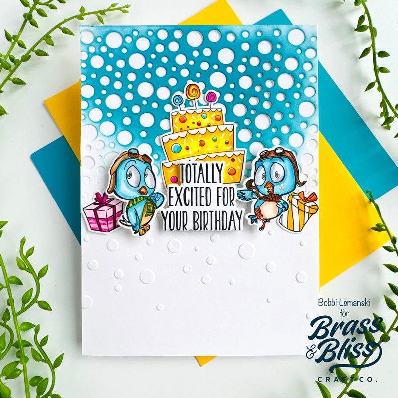 38015 Sky-High Birthday Birds - 4x8 Stamp Set