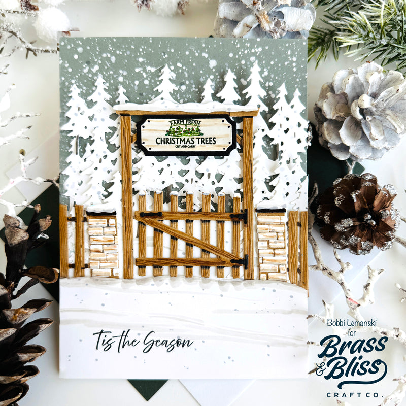 5825D Winter Fence with Sign Die
