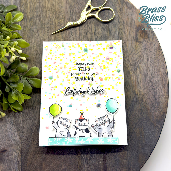 37005 Birthday Cats - 4x8 Stamp Set