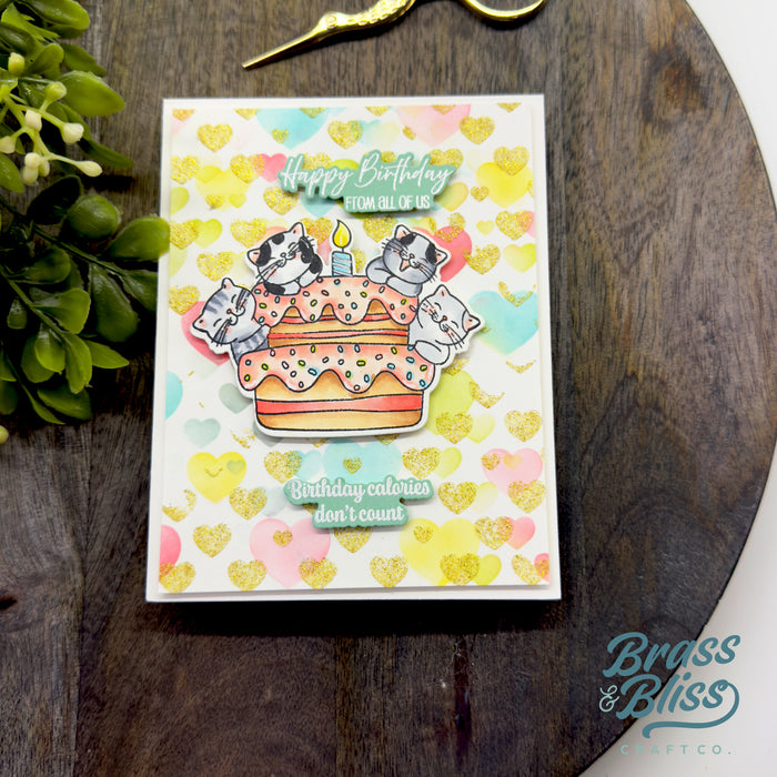 37005 Birthday Cats - 4x8 Stamp Set