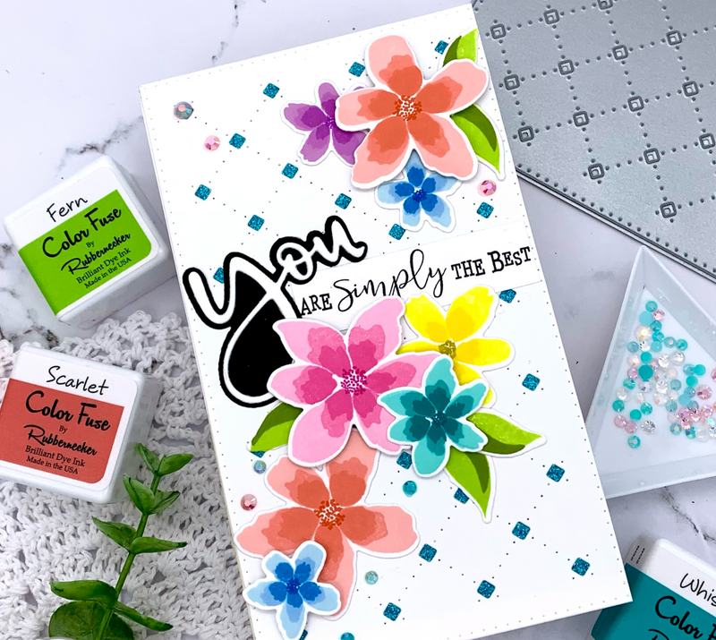 RN 3312 Bloomin Vine Layered Floral - 4x8 Stamp Set