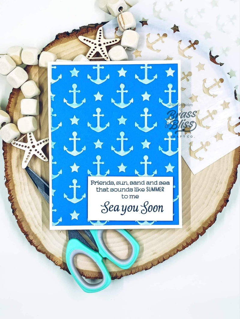 4303 Anchors and Stars - 6x6 Stencil