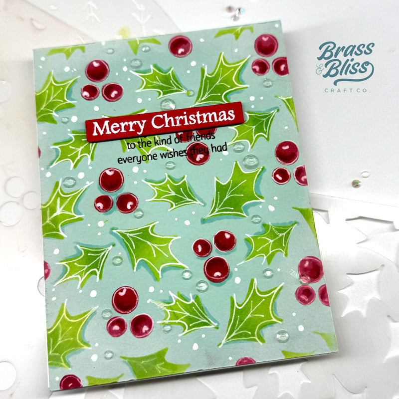 RN 4213 Holly and Berries - 3 Part 6x6 Stencil