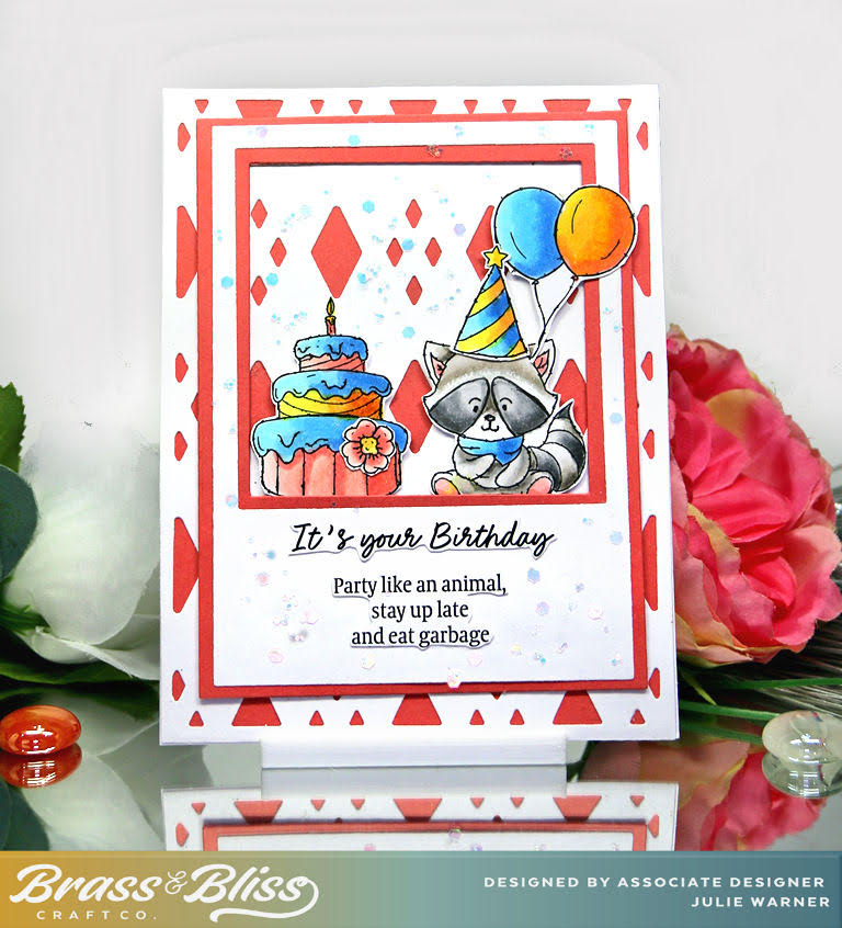37003 Party Raccoons - 4x8 Stamp Set