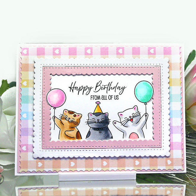 37005 Birthday Cats - 4x8 Stamp Set