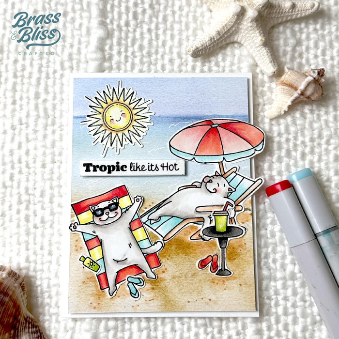 36041 Cats at the Beach - 4x8 Stamp Set